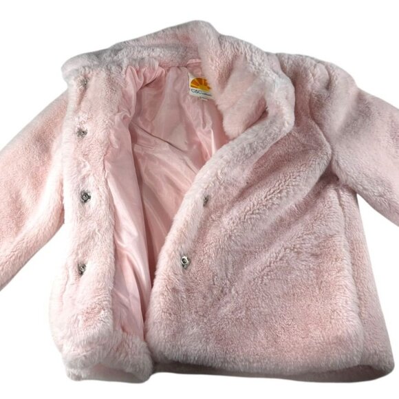 Girl's C&C California Pink Fuzzy Coat Size 12 - Picture 5 of 6